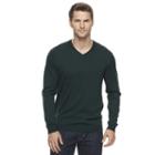 Men's Apt. 9&reg; Modern-fit 12gg Merino V-neck Sweater, Size: Xxl, Dark Green