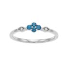 Lc Lauren Conrad 10k White Gold London Blue Topaz & Diamond Accent Flower Ring, Women's, Size: 8