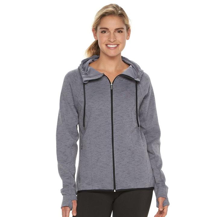 Women's Tek Gear&reg; High-low Fleece Hoodie, Size: Medium, Med Grey