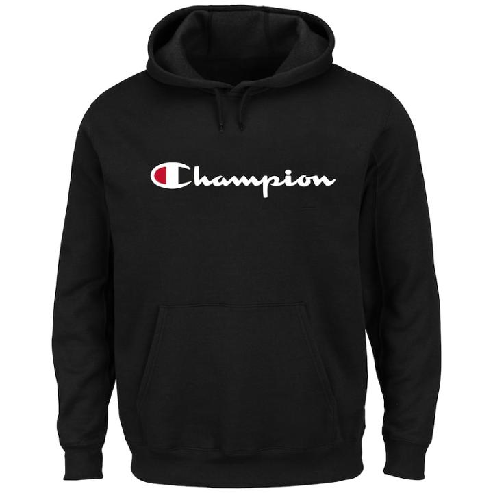 Big & Tall Men's Champion Fleece Pullover Hoodie, Size: Xxl Tall, Black