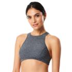 Women's Speedo High-neck Bikini Top, Size: Medium, Grey (charcoal)
