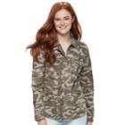 Juniors' Mudd&reg; Twill Utility Jacket, Teens, Size: Large, Dark Green