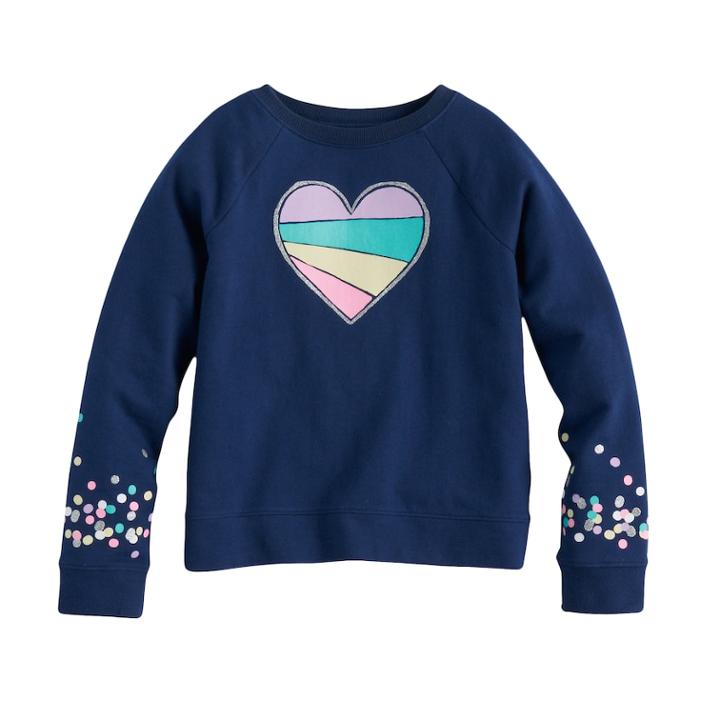 Girls 4-10 Jumping Beans&reg; Graphic Pullover Sweatshirt, Size: 8, Blue (navy)