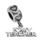 Logoart Sterling Silver I Love My Teacher Charm, Women's, Grey