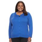 Plus Size Croft & Barrow&reg; Essential Cardigan, Women's, Size: 1xl, Blue (navy)