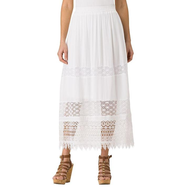 Women's Haggar Lace Maxi Skirt, Size: Medium, White Oth