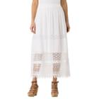 Women's Haggar Lace Maxi Skirt, Size: Medium, White Oth