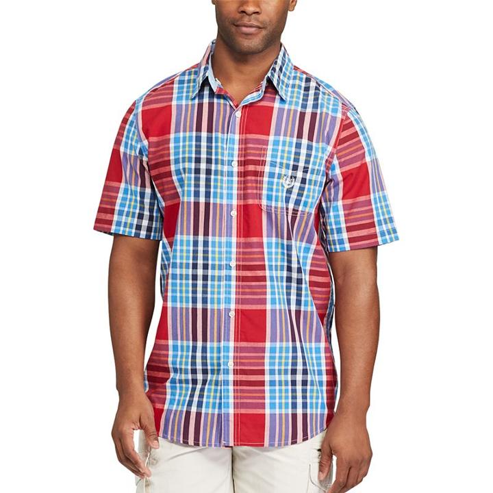 Men's Chaps Classic-fit Plaid Easy-care Button-down Shirt, Size: Xxl, Red