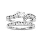 14k Gold Igl Certified 1 Carat T.w. Diamond Bypass Engagement Ring Set, Women's, Size: 10, White