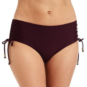 Women's Cyn And Luca Ruched Scoop Bikini Bottoms, Size: Small, Med Purple