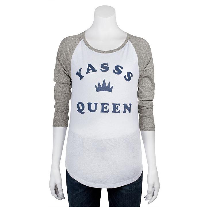 Juniors' Grayson Threads Crewneck Raglan Graphic Tee, Girl's, Size: Large, White Oth