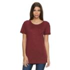 Juniors' Awake Relaxed-pocket Boyfriend Tee, Girl's, Size: Xs, Dark Red