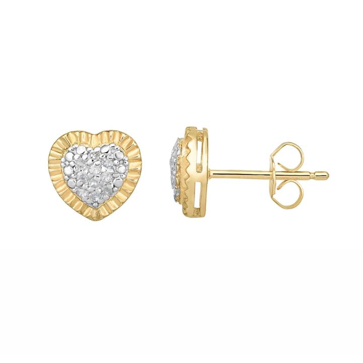 1/10 Carat T.w. Diamond Heart Stud Earrings, Women's, White