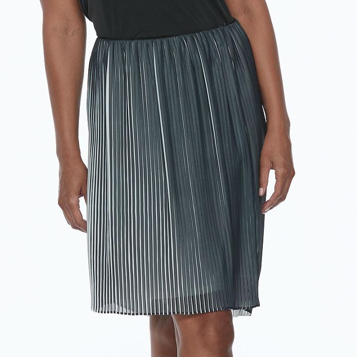 Women's Apt. 9&reg; Pleated High-low Skirt, Size: Xxl, Black