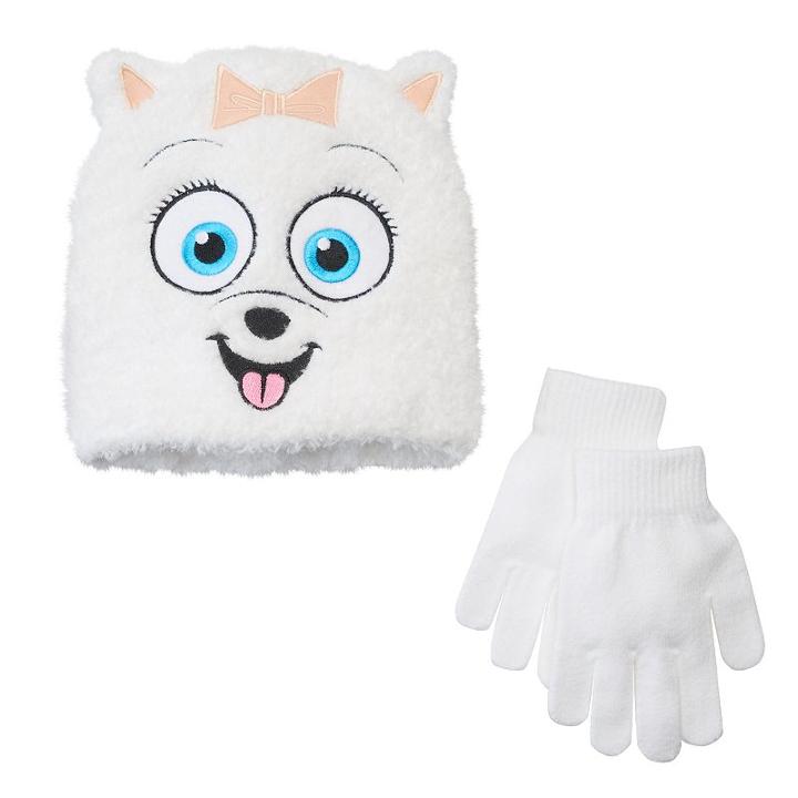 Girls 4-16 The Secret Life Of Pets Gidget Hat & Gloves Set, Girl's, Multicolor