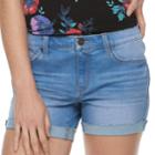 Juniors' Mudd&reg; Cuffed Midi Jean Shorts, Teens, Size: 7, Green