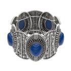 Blue Cabochon Stretch Bracelet, Women's, Med Blue