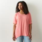 Plus Size Sonoma Goods For Life&trade; Sharkbite Hem Tee, Women's, Size: 3xl, Med Pink