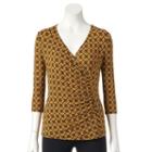 Petite Dana Buchman Faux-wrap Top, Women's, Size: S Petite, Gold