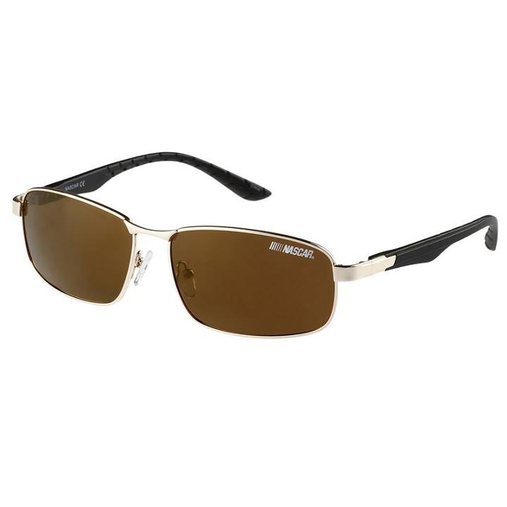 Men's Nascar Polarized Rectangular Sunglasses, Black