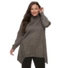 Plus Size Apt. 9&reg; Turtleneck Tunic Sweater, Women's, Size: 4xl, Black