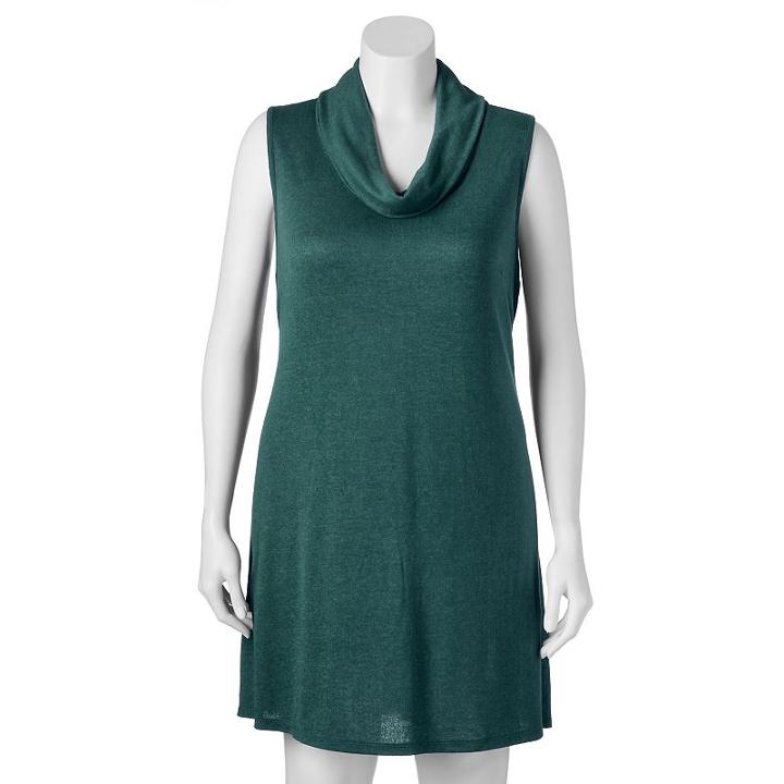Juniors' Plus Size Almost Famous Cowlneck Hatchi Swing Dress, Girl's, Size: 3xl, Grey Other