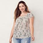 Plus Size Lc Lauren Conrad Pleated Top, Women's, Size: 3xl, White