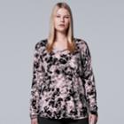Plus Size Simply Vera Vera Wang Printed Tee, Women's, Size: 0x, Black