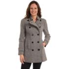 Women's Fleet Street Double-breasted Wool Blend Peacoat, Size: 14, Brown