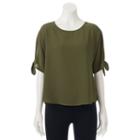 Juniors' Live To Be Spoiled Tie-sleeve Top, Teens, Size: Xs, Med Green
