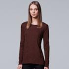 Women's Simply Vera Vera Wang Jacquard Tee, Size: Xl, Dark Red