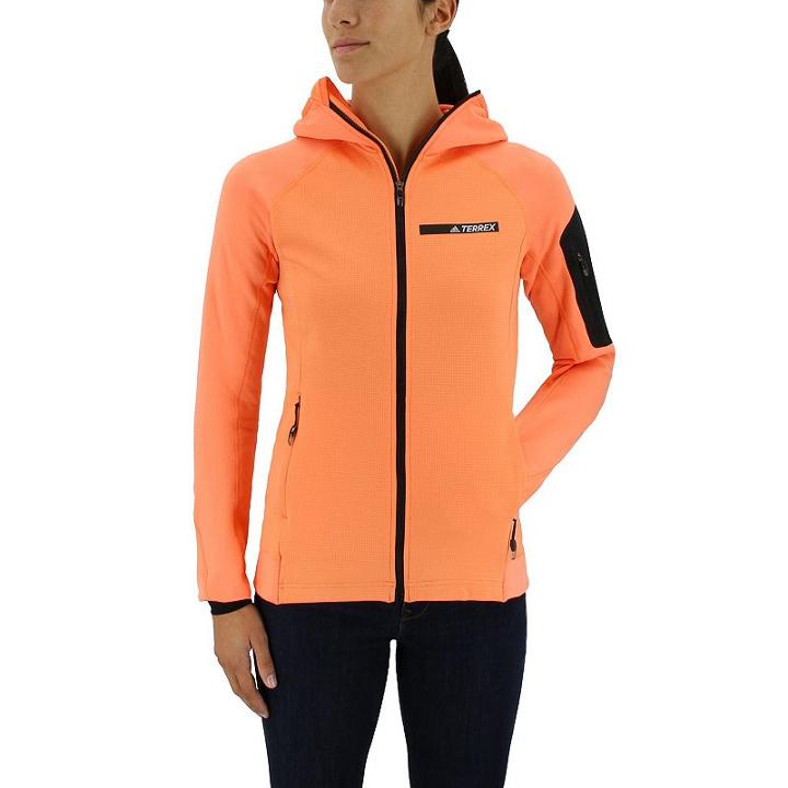 Women's Adidas Outdoor Terrex Stockhorn Fleece Hiking Jacket, Size: Large, Orange
