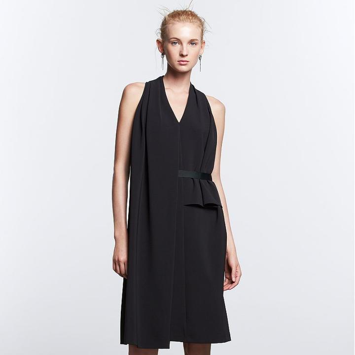 Women's Simply Vera Vera Wang Simply Noir Asymmetrical Dress, Size: Xl, Black