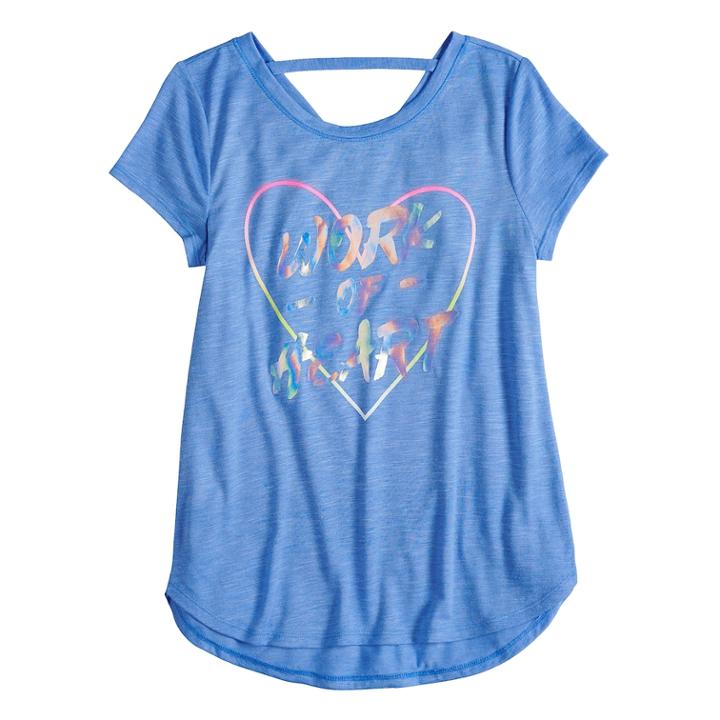 Girls 7-16 So&reg; Back-strap Performance Tee, Size: 16, Med Blue