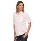 Women's Croft & Barrow&reg; Roll-tab Shirt, Size: Xs, Brt Pink