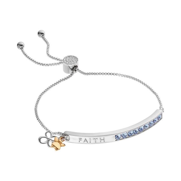 Brilliance Faith Lariat Bracelet With Swarovski Crystals, Women's, Size: 7