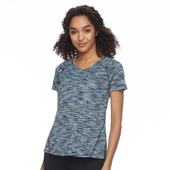 Women's Petite Tek Gear&reg; Performance Base Layer Side-slit Tee, Size: M Petite, Black