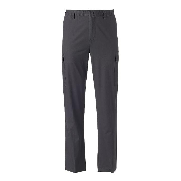 Men's Croft & Barrow&reg; Stretch Comfort Twill Cargo Pants, Size: 34x32, Grey