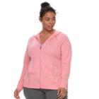 Plus Size Tek Gear&reg; Dry Tek Zip-front Hoodie, Women's, Size: 3xl, Brt Pink