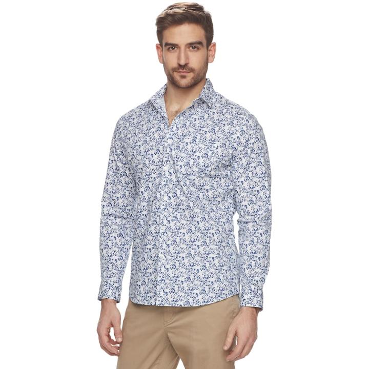Men's Marc Anthony Slim-fit Stretch Woven Button-down Shirt, Size: Large, White