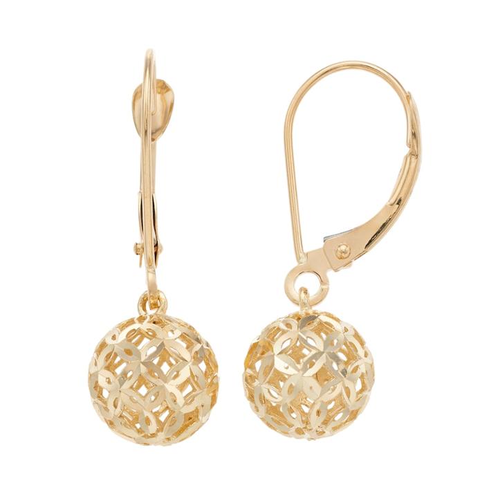 Forever 14k Filigree Ball Drop Earrings, Women's, Gold