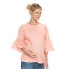 Maternity A:glow Boxy Bell Sleeve Top, Women's, Size: Xxl-mat, Light Pink