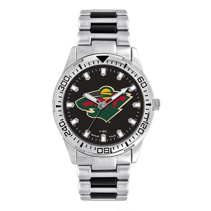 Men's Game Time Minnesota Wild Heavy Hitter Watch, Silver