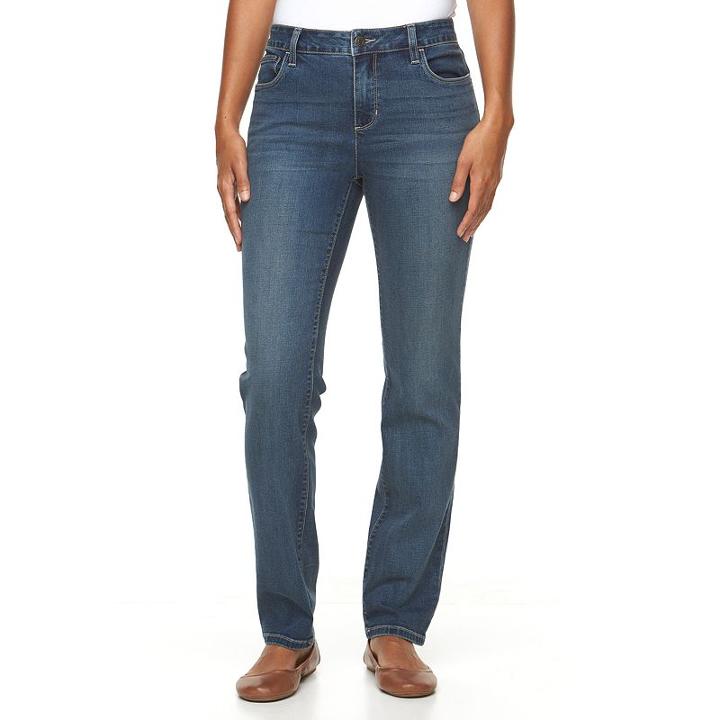 Women's Croft & Barrow&reg; Classic Fit Straight-leg Jeans, Size: 8 Short, Med Blue