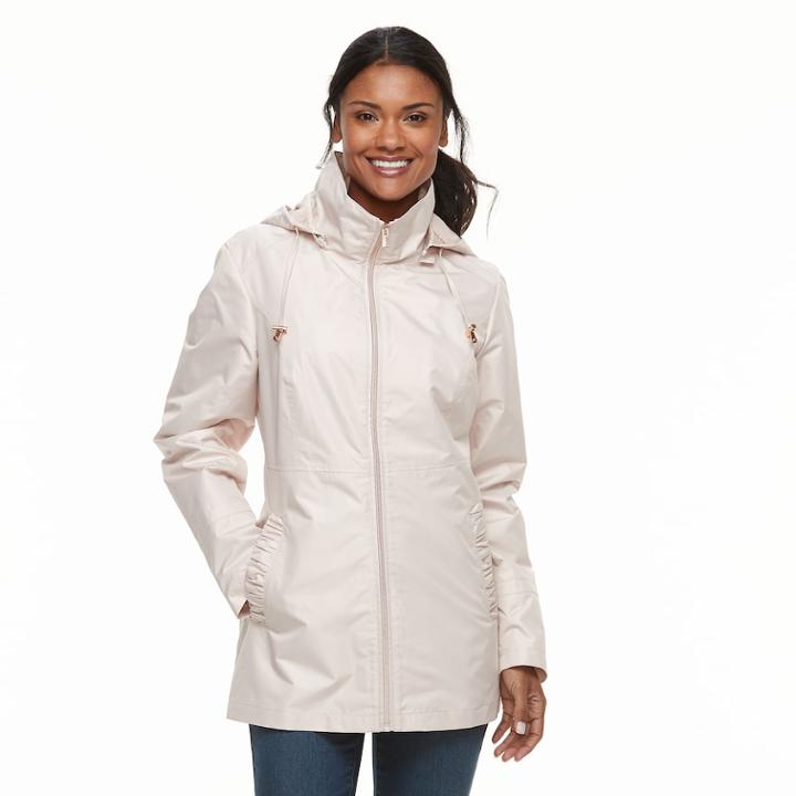 Women's D.e.t.a.i.l.s Hooded Lightweight Rain Jacket, Size: Xl, Pink