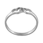 Sterling Silver Double-heart Ring, Women's, Size: 7, Grey