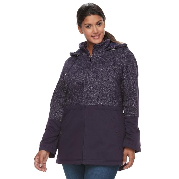 Plus Size D.e.t.a.i.l.s Fleece Anorak Jacket, Women's, Size: 1xl, Med Purple