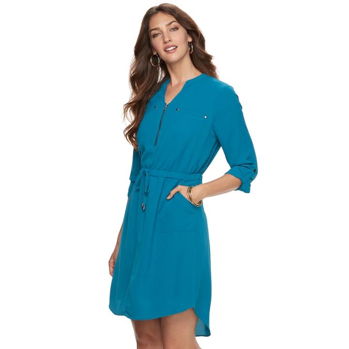 Women's Apt. 9&reg; High-low Shirtdress, Size: Small, Turquoise/blue (turq/aqua)