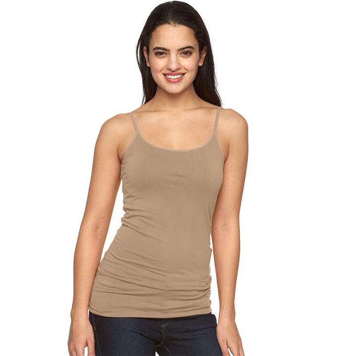 Women's Apt. 9&reg; Solid Seamless Camisole, Size: L/xl, Med Beige