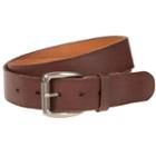 Men's Bill Adler Raw Edge Flat Strap Leather Belt, Size: 38, Brown